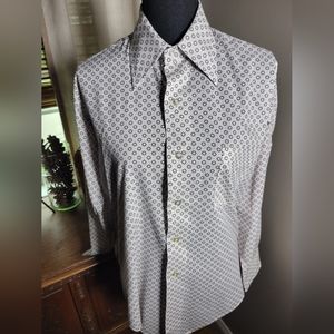 VINTAGE 70'S FILENES DAGGER COLLAR BUTTON UP SHIRT